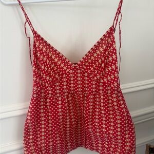 Theory Polka Dot Red and White Women's Top